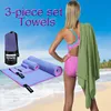 3 piece set Towel Perfect Travel Gym Camping Towel Quick Dry Compact-Lightweight Suitable for Trip, Beach,Shower,Backpacking 1