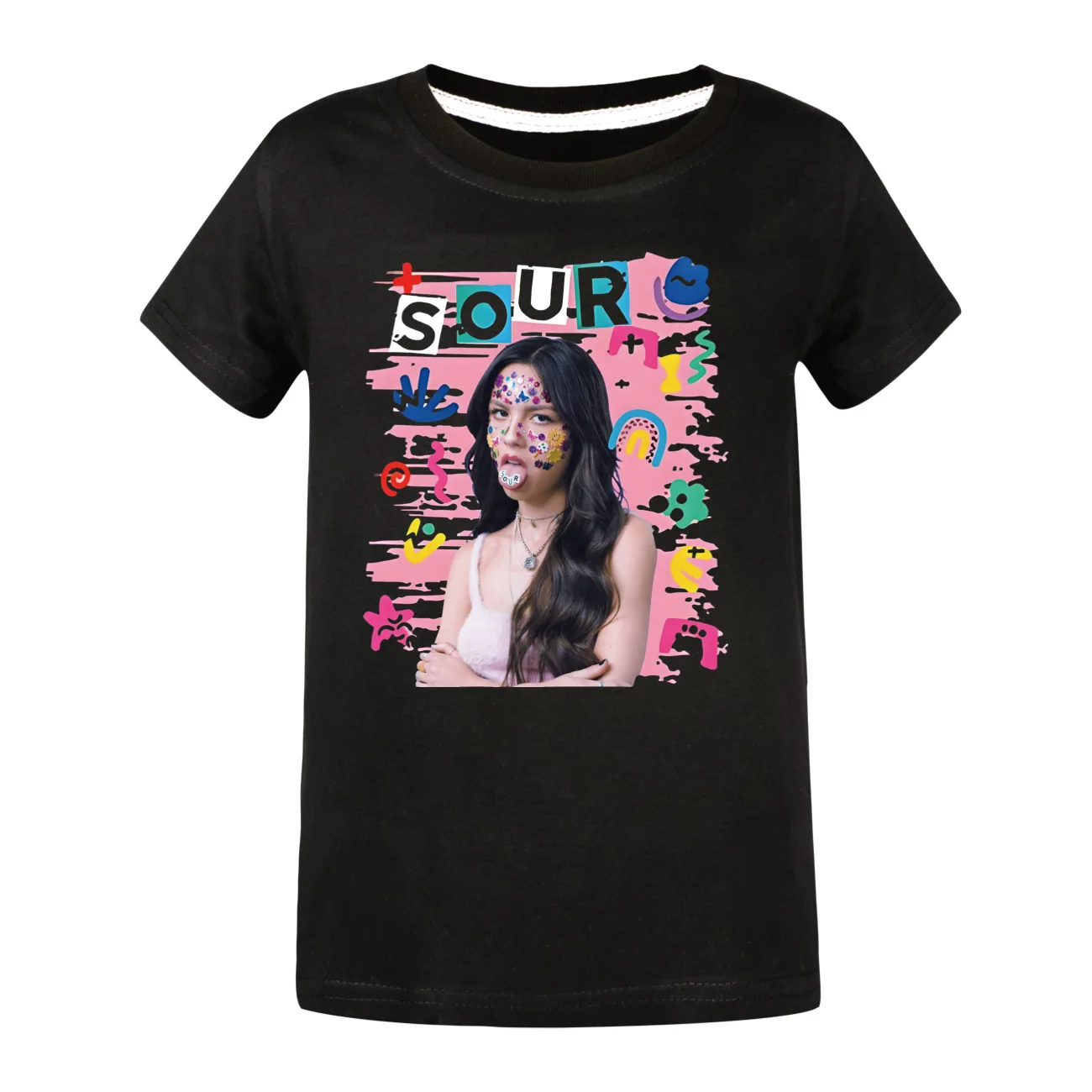 New Summer Girls Boys O-Olivia Cool R-Rodrigo Singer T-shirt Fashion Short Sleeve Clothing Children Cartoon Tee Cotton For Kids 4