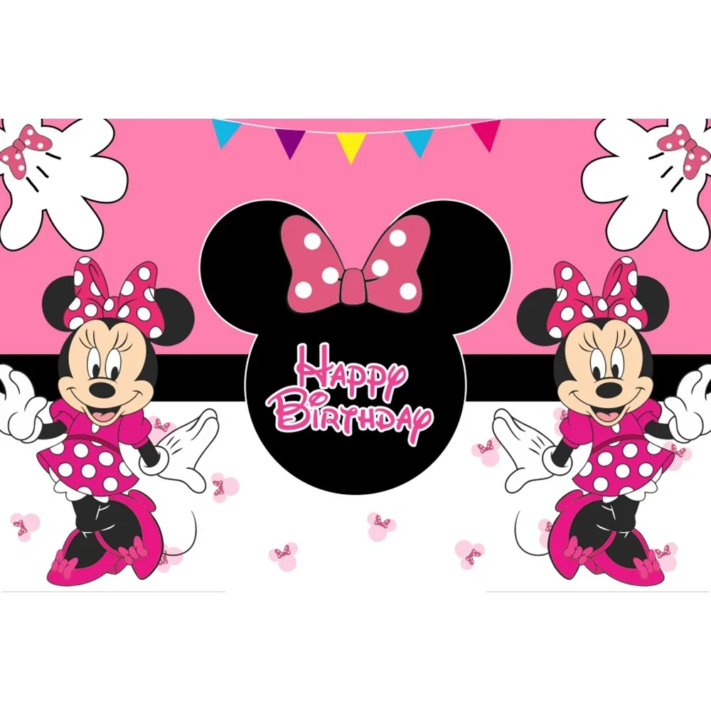 Disney dibujos animados Mickey Mouse Mickey Minnie niños feliz cumpleaños  fotografía fondo decoración fiesta telón - AliExpress, image size:1000x1000