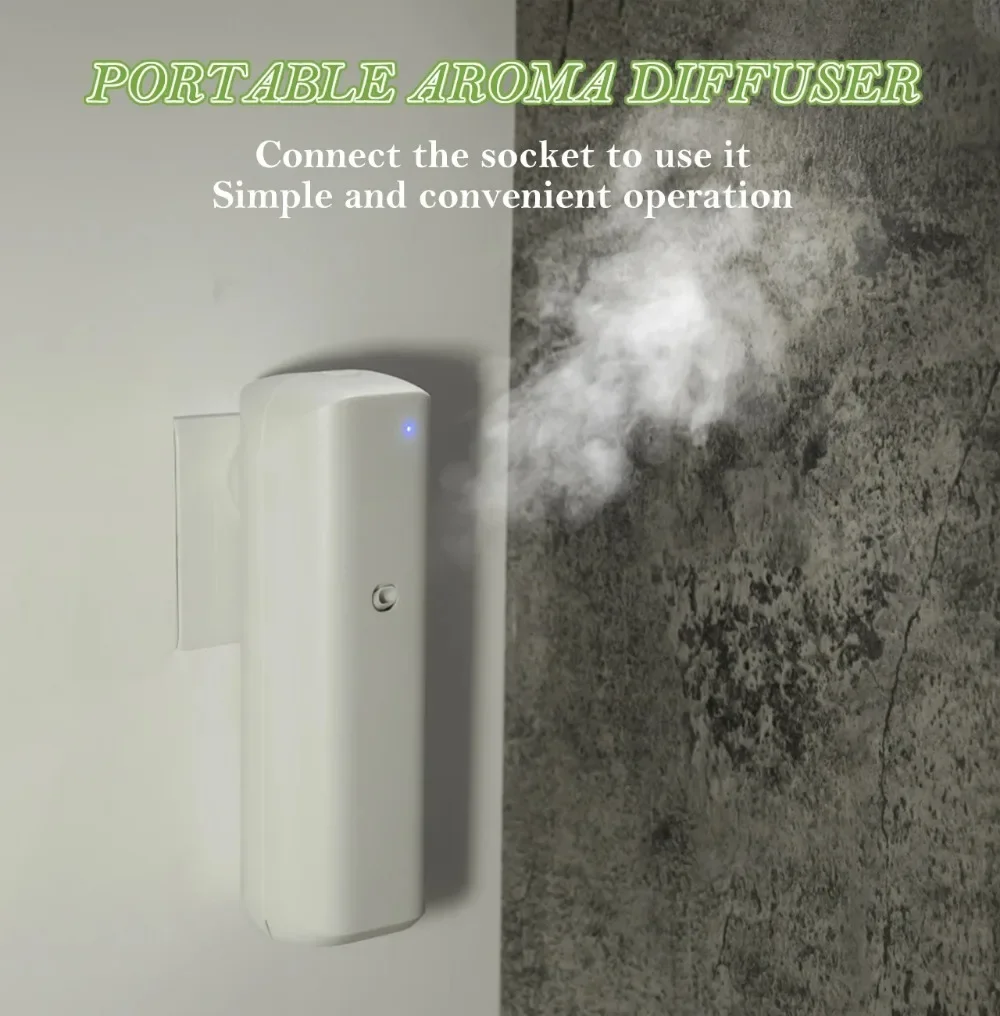 Diffusore di aromi portatile senza acqua Smart Waterless per oli essenziali, 300 m³, con spina per presa a muro, ideale per ambienti ampi, casa e ufficio._voghion.com