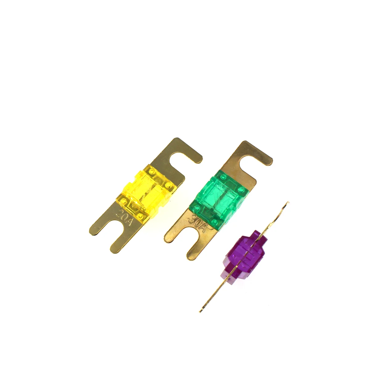 2PCS 15A 20A 30A 40A 50A 60A 70A 80A 100A Gold Fuse