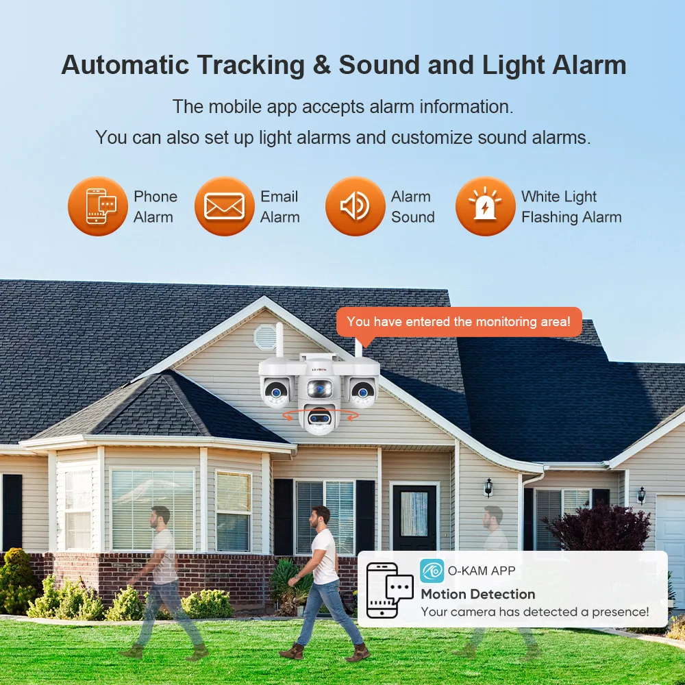 LS VISION 20MP Outdoors Wifi Camera 3/4 Screens Security 2.4/5G PTZ IP Camera 10X Optical Zoom Human Ai Auto Tracking PC Client 4