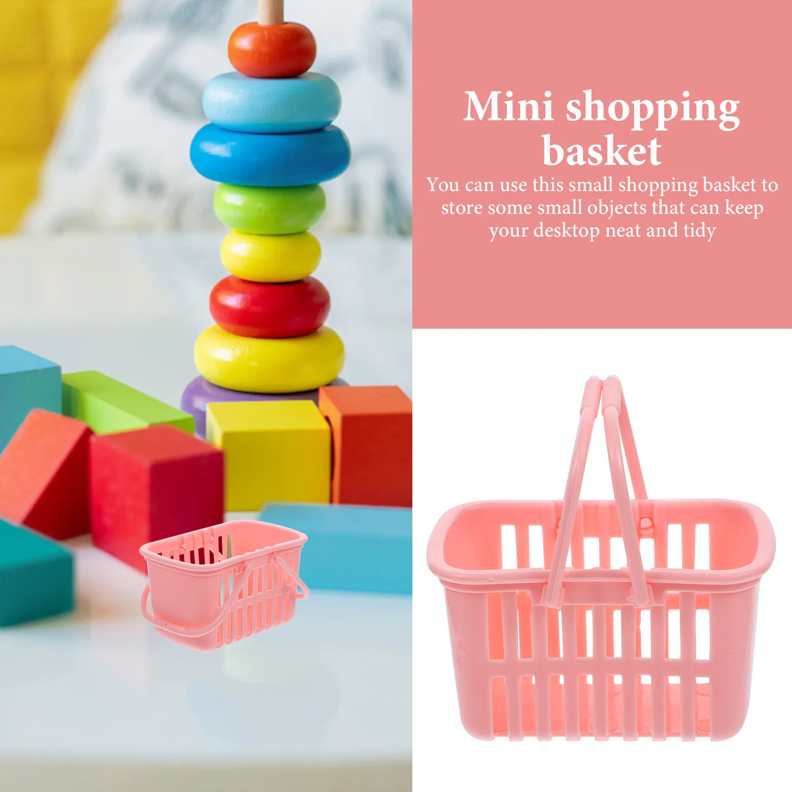 10Pcs 미니 쇼핑 바구니 어린이 놀이 슈퍼마켓 핸드 바구니 작은 저장 용기 데스크탑 장식 홈 장식