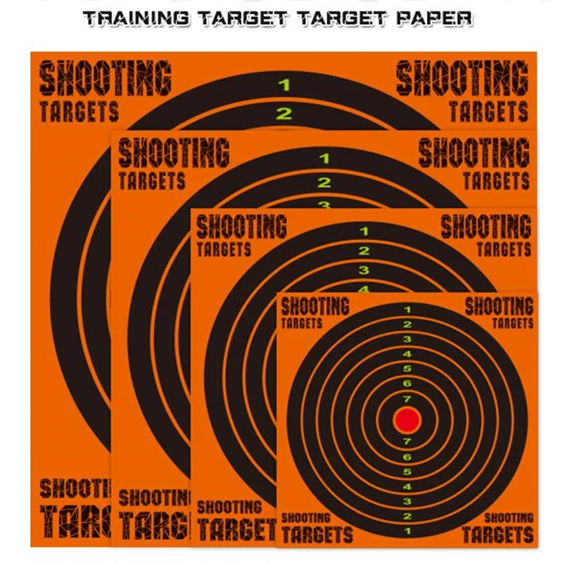 

10 PCS/Set 6/8/10/12 inch Fluorescent Splash Shooting Practice Target Stickers Training Target Paper Hunting Accessories