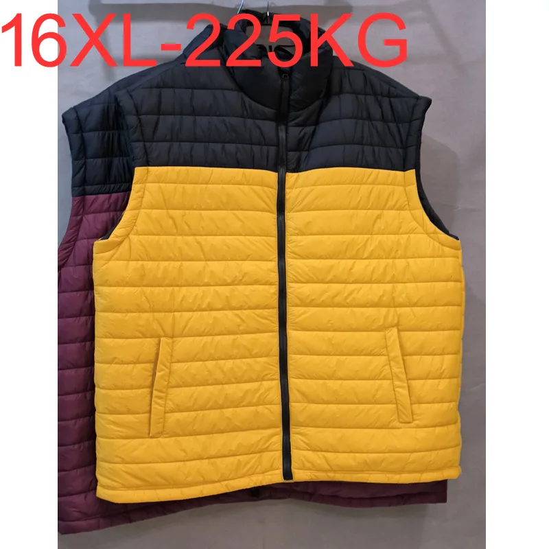 

Plus Size 12XL 13XL 14XL Men' Sleeveless Vest Jackets Winter Fashion Male Cotton-Padded Vest Coats Warm Waistcoats 16XL 250KG