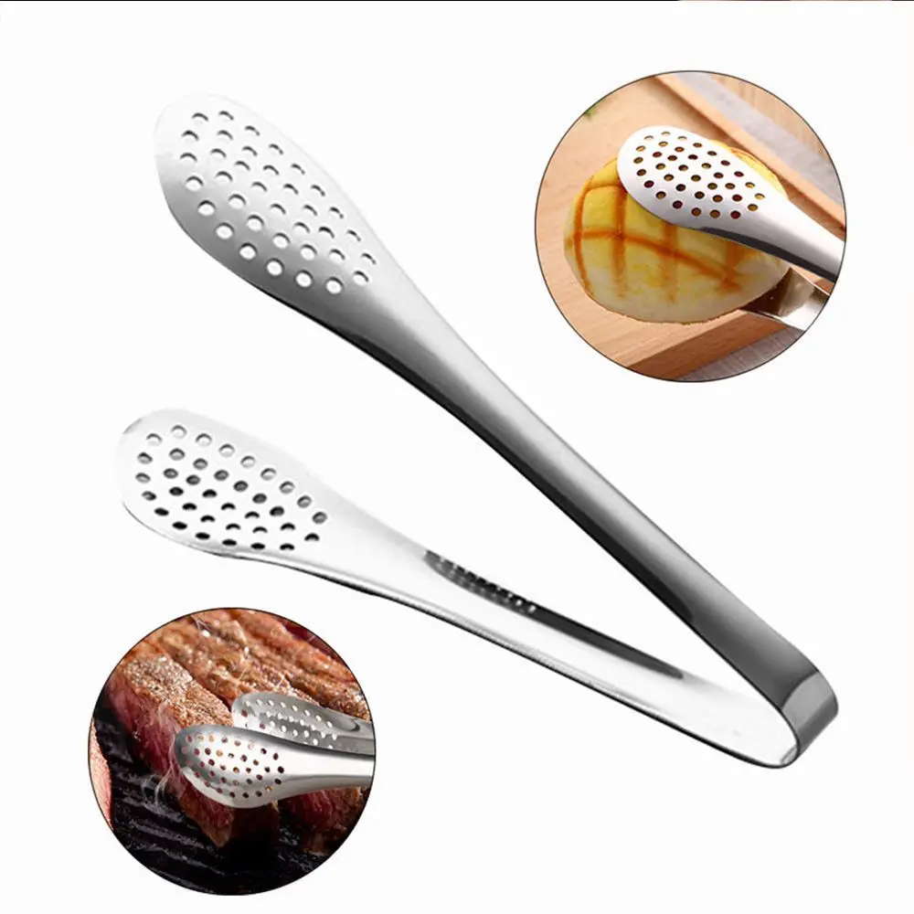 Food Tongs Multifunction Stainless Steel Food Tongs Non-stick BBQ Kitchen Cooking For Cake Steak Serving Utensil Kitchen Tools