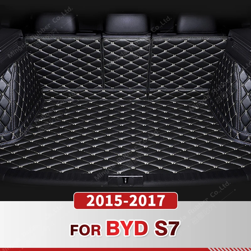 

Auto Full Coverage Trunk Mat For BYD S7 2015-2017 16 Leather Car Boot Cover Pad Cargo Liner Interior Protector Accessories