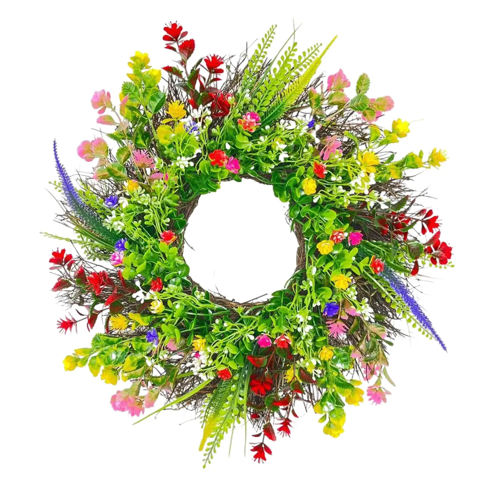 Spring Summer Wreath Artificial Flower Wreath for Festival Wall Farmhouse