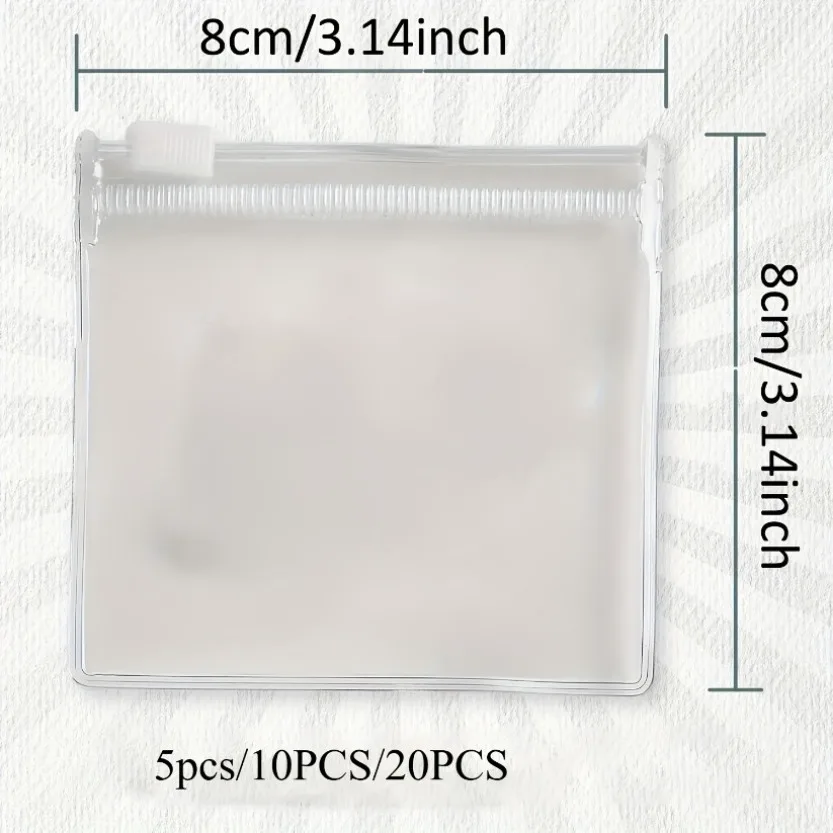 Reusable Self-Sealing White 5/10/20pcs Medicine Bags Zipper Lure Bag Hand Washable with Jewelry Storage and Travel Accessories