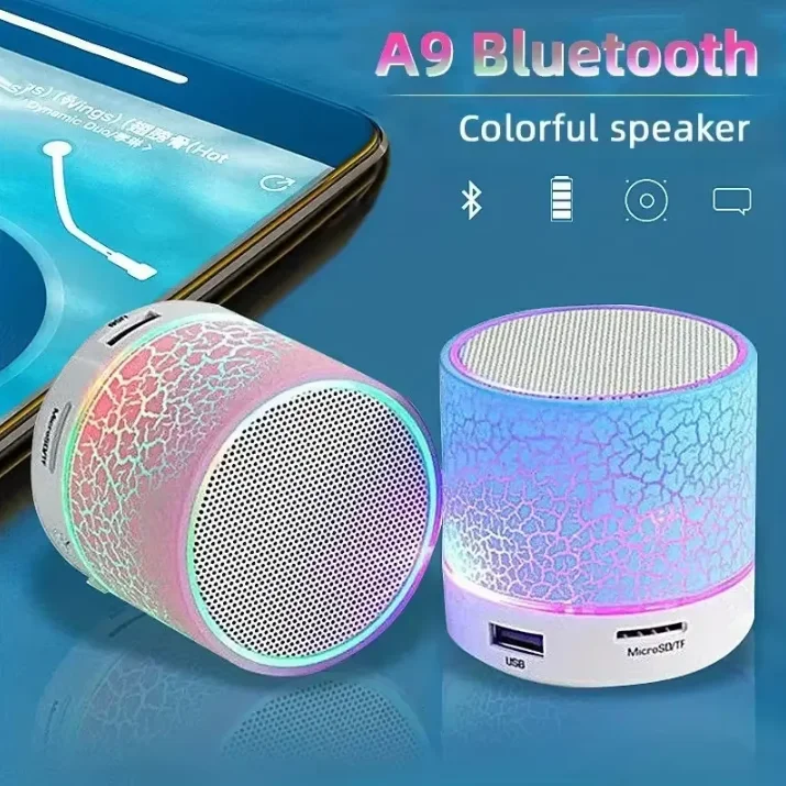 Bluetooth Mini Speaker Wireless Speaker Colorful LED TF Card USB Subwoofer Portable MP3 Music Sound Column for PC Phone