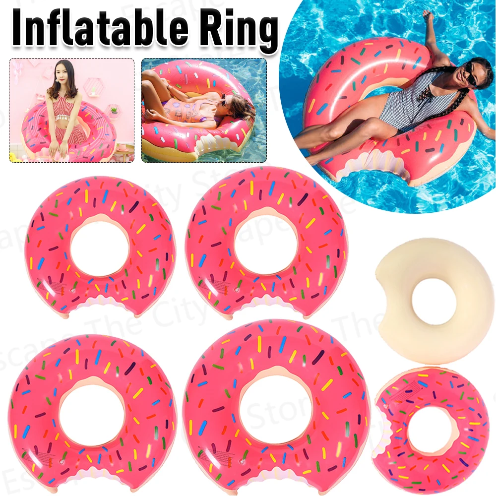 

Donut Swimming Ring Summer Seat Ring Toy Buoy Mattress Pool Float Toy Outdoor Inflatable Float Circle Swimming Pool Accessories