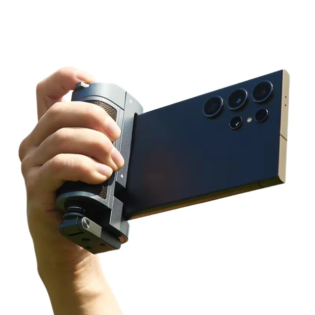 Phone Camera Grip with Bluetooth, Hidden Selfie Stick Stand Multi-Mode Control Universal Fit for IPhone/Android - Vlog Essential
