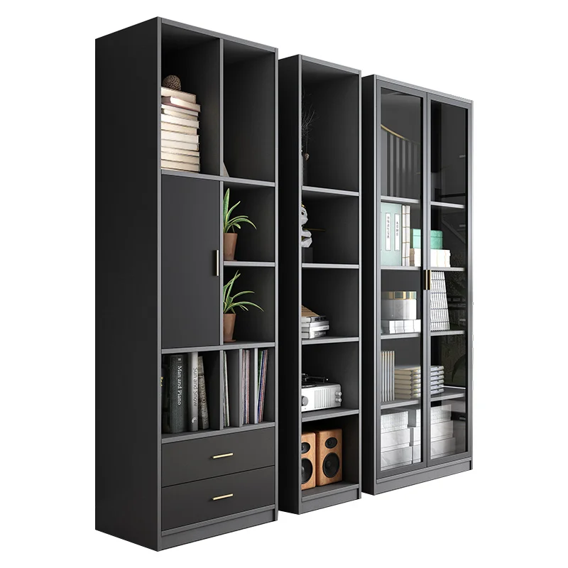 

custom，Light Luxury Bookcase/simple Modern Glass Door Storage Cabinet/bookcase File Cabinet Combination Home Furniture Wood Book