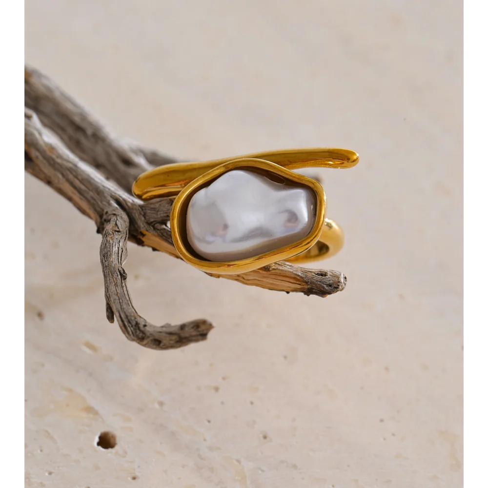 Yhpup Ring with Simulated Pearls for Women