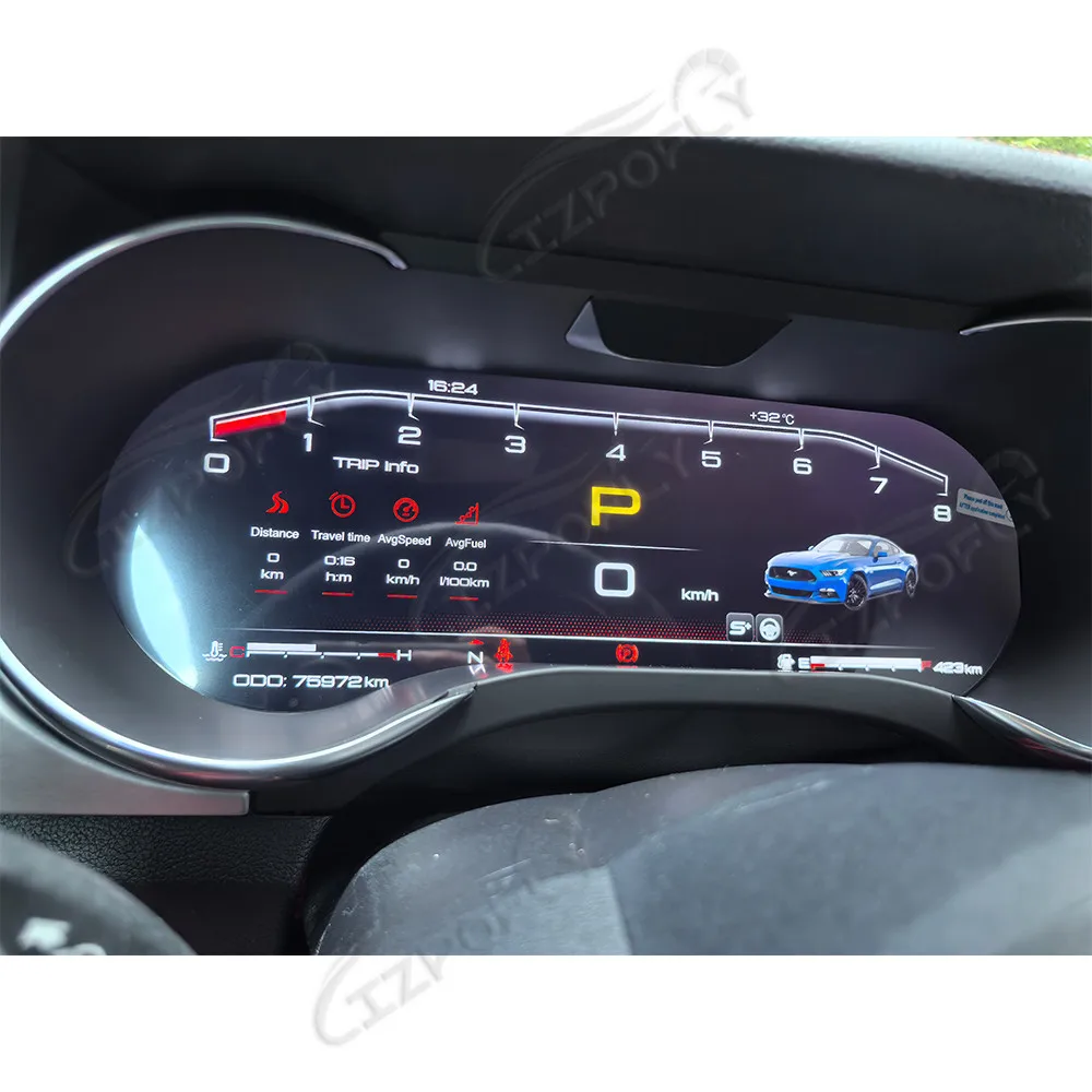 Velocímetro LCD de 12,3 pulgadas para salpicadero de coche Ford Mustang 2015-2023, panel de cabina Virtual, grupo de instrumentos GPS 1