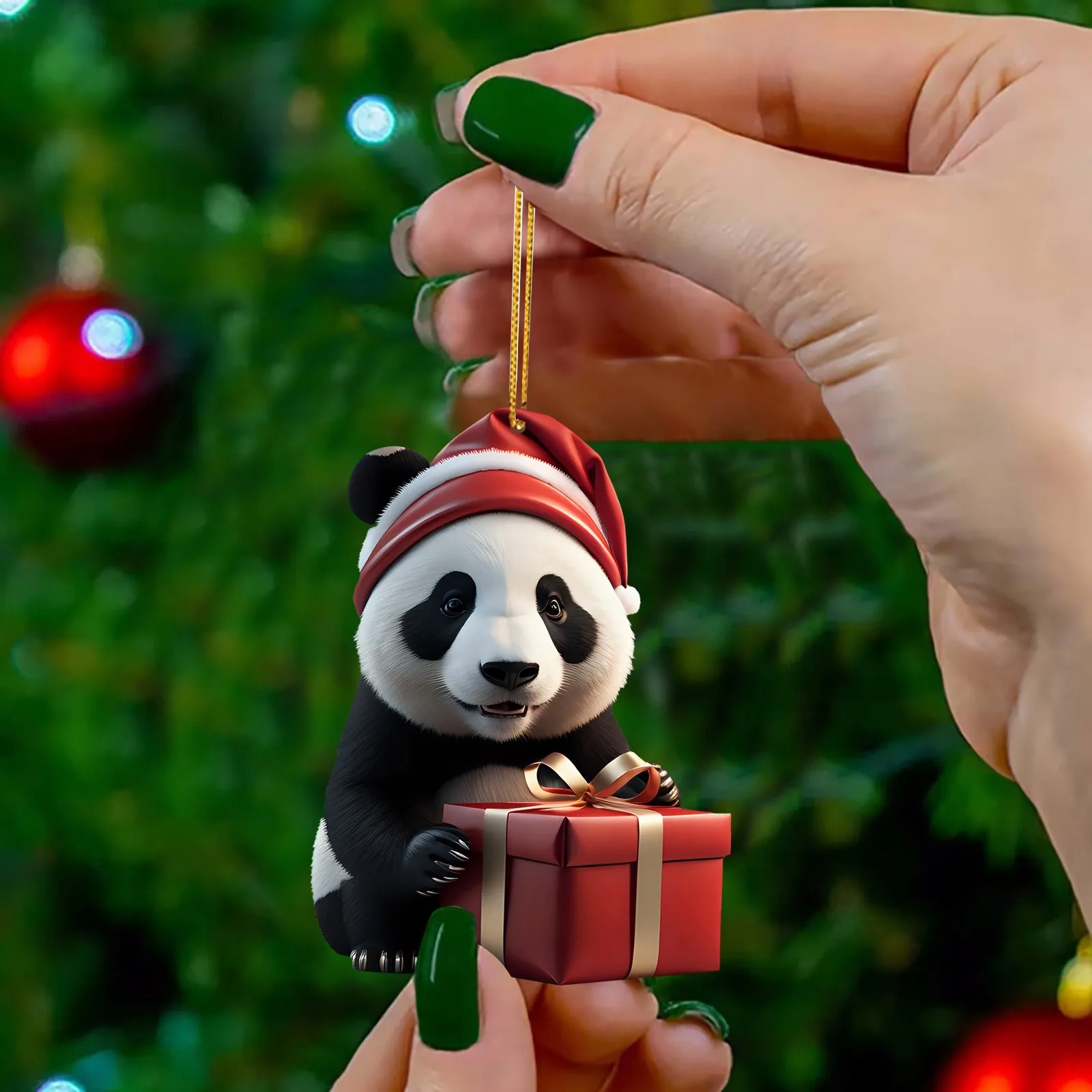 Panda Christmas Decorations - Acrylic Hangable Panda Car Accessories -  Christmas Pendant Decoration for Christmas Tree Living Room Home Window  Outdoor