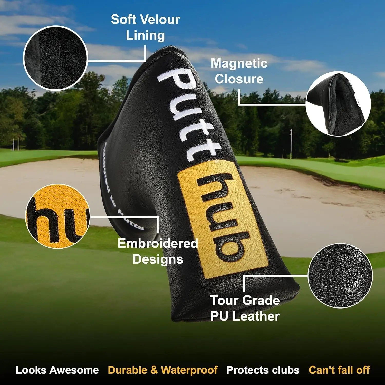 Funny Putter Cover-PuttHub Mallet or Blade Style Cover-Perfect Joke Gift for Golfer Funny Novelty Golf Gift Idea for Men & golf putter head cover