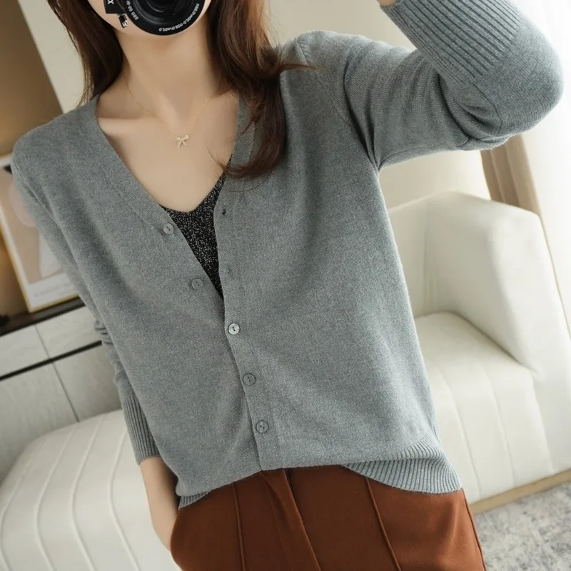 Women Cardigans 2023 Autumn Winter Single Breasted Knitwears Long Sleeve Warm Knit Cardigan Korean Fashion Spring casual Sweater_voghion.com