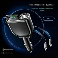 Fast Speed 66W Car Chargers With Triple Port Retractable Car Chargers with Intelligent Protections For Phones Tablets 4