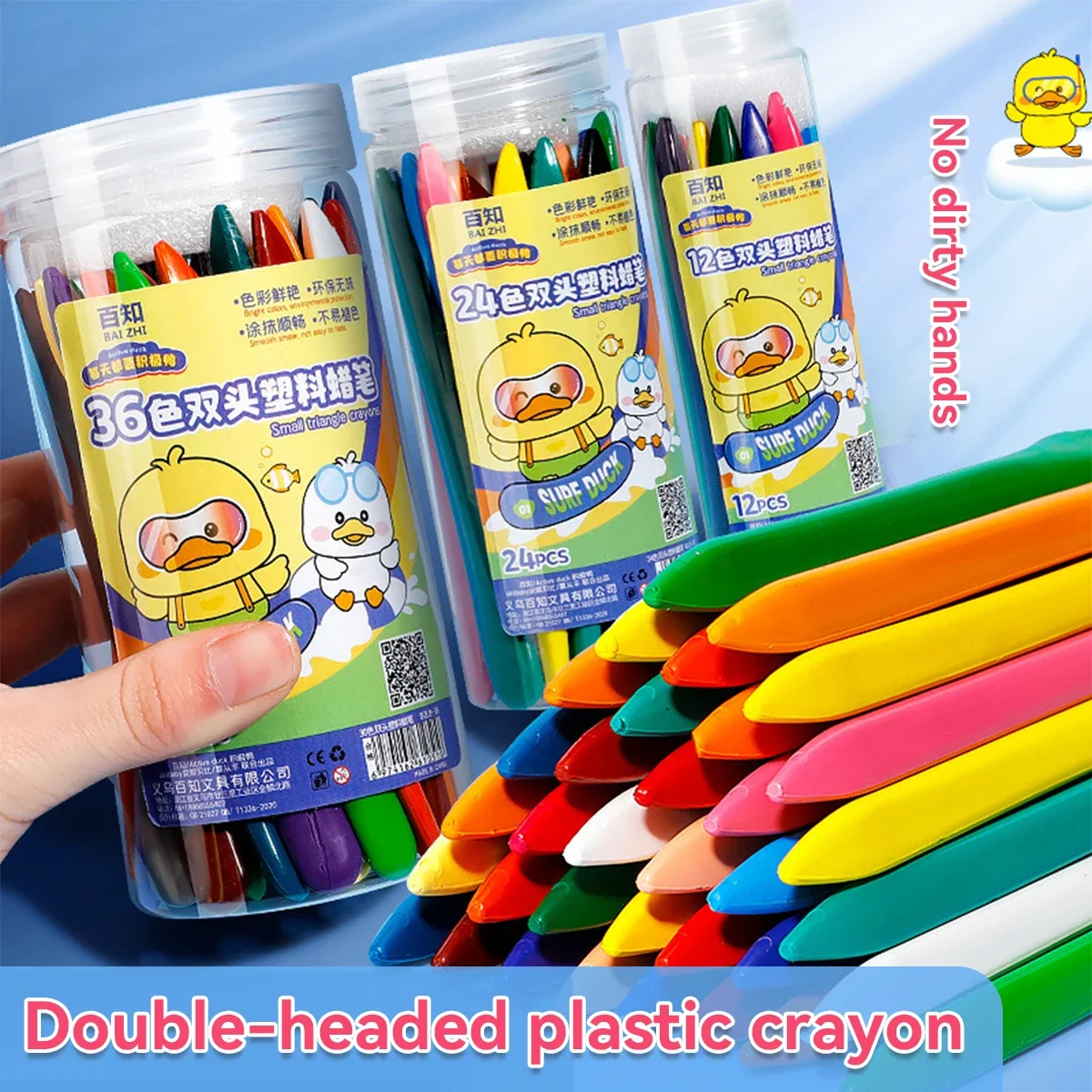 Vibrant Triangle Crayons - Non-Messy, Double-Ended Oil Paint Sticks