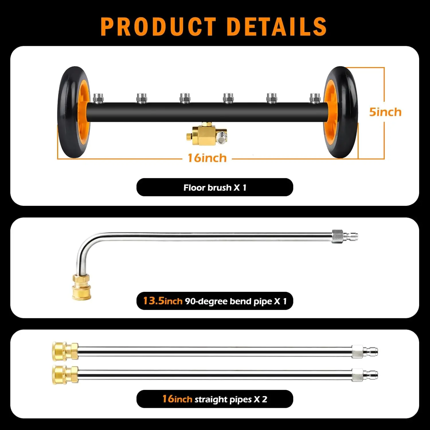 16" Pressure Washer Water Broom Cleaner 4
