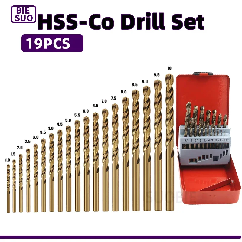 Foret Hélicoïdal M35 Titane 8.5mm - Tige Hexagonale 1/4" - Longueur Totale 115mm - Pour Métal, Bois, Plastique