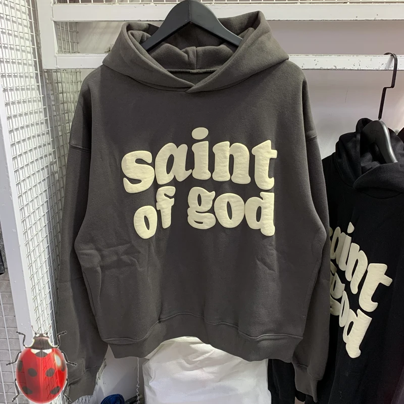

Y2k Vintage CPFM Saint Of God Hoodie Men Women Puff Print Saint Michael Sweatshirts Oversize Pullovers Hooded