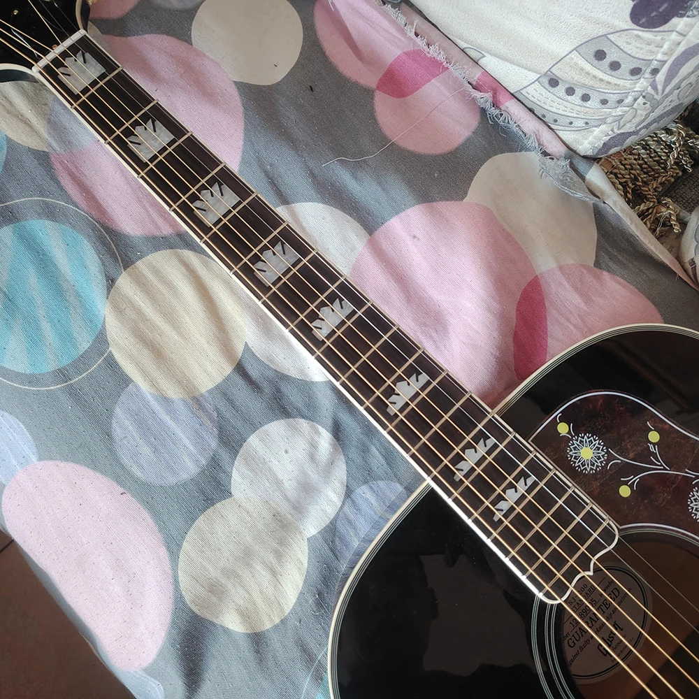 43 inch side rear flame maple top SJ-200BS-E electric box folk electric acoustic guitar in stock ping