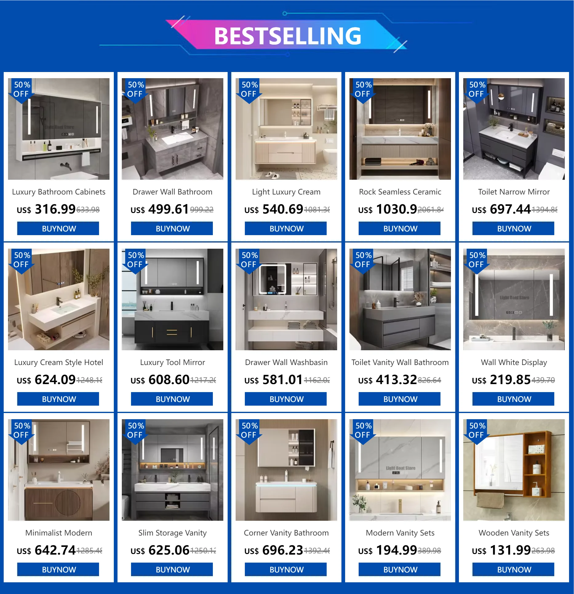 Description Picture 2 of itemLuxury Cabinet Bathroom Furniture Combination Modern Minimalist Ceramic Integrated Hand Wash Basin Bathroom Furniture YX50BC