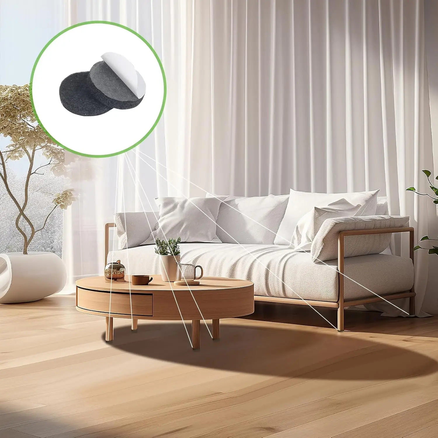 Premium Felt Chair Leg Pads - Self-Adhesive Floor Protectors