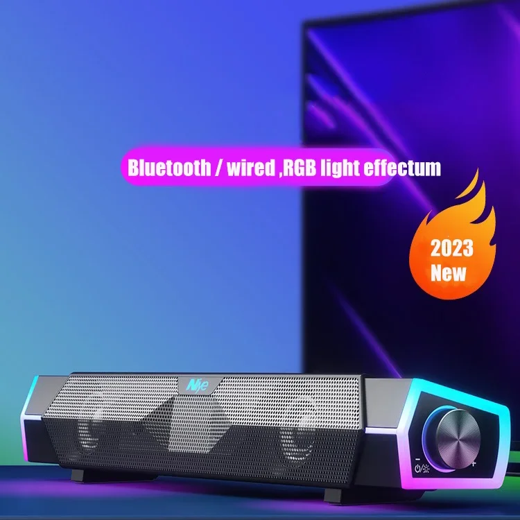 4D 컴퓨터 스피커 바 HiFi 스테레오 사운드 서브 우퍼 (마이크 포함) 노트북 노트북 PC TV Aux 스피커 용 유선 블루투스 스피커