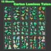 15 Sheets Carton Lumious Tatoo Kids Play Temporary Tatoo Sticker for Childrens Body Art Mermaid Sticker Glow Paste on Face Arm 1