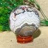 Crystal Natural Mexican Agate Sphere Ball Quartz Stone Mineral Beauty Gemstones Minerals Ornaments Home Decoration+Stand 1