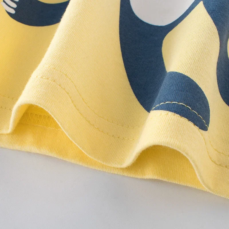 2025 Summer Kids Clothes Boys Girls Short Sleeve T-shirt Tops Children Dog Lion Giraffe Cartoon Animal Cotton Print T Shirt Tees 6