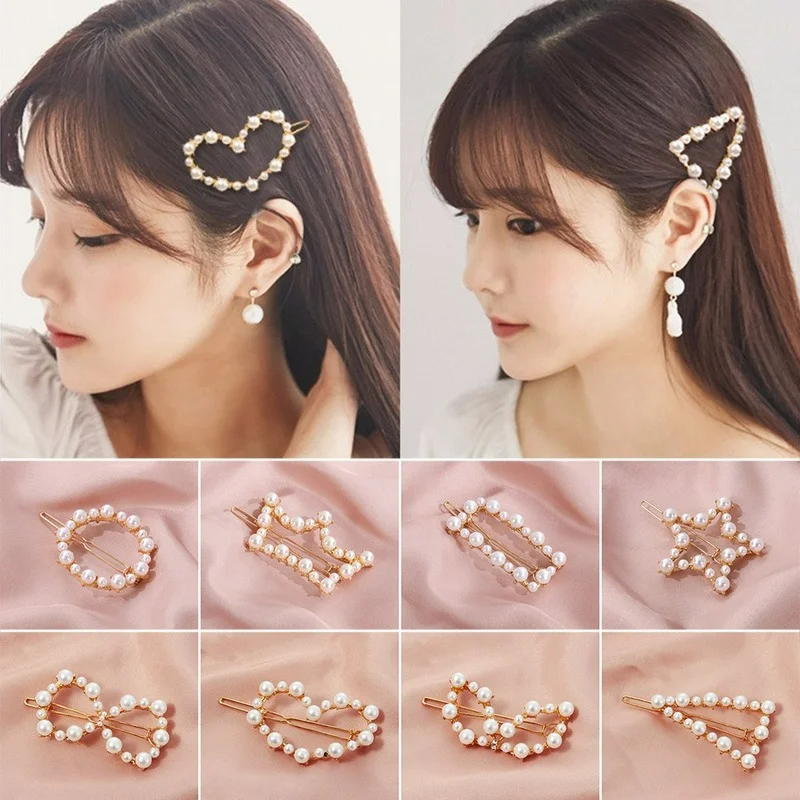 

Women's Fashion Imitation Pearl Hair Clip Elegant Delicate Hair Clip Side Bangs Hair Clip Hair Styling Tools Hair Accessories