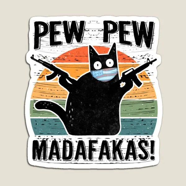 

Pew Pew Madafakas Magnet Stickers Decor Funny for Fridge Organizer Magnetic Home Cute Colorful Kids Refrigerator Baby Children