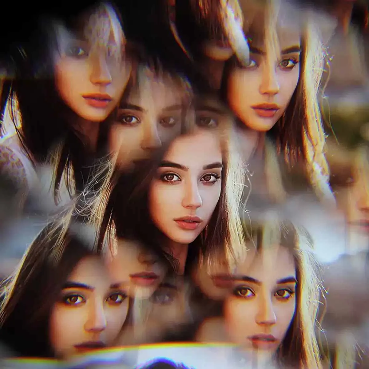 사진 전경 가상화, 영화 소품, 크리스탈 메쉬, 유리 프리즘, 프랙탈 필터