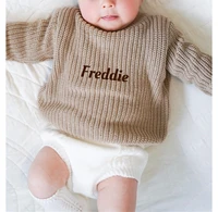 Custom Name Baby Sweater Knitted Autum Winter Baby Boy Girl Clothes Round Neck Kid Toddler Girl Boy Pullover Baby Sweaters