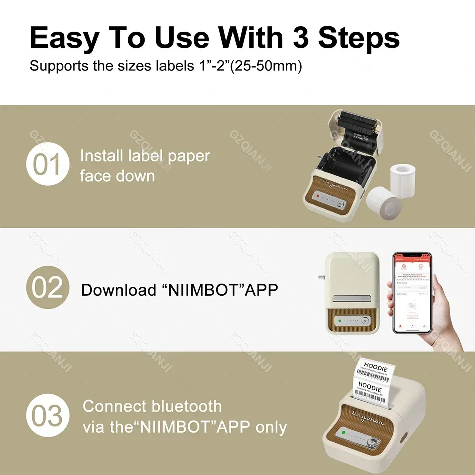 Niimbot-label Impressora Térmica Mini Bolso Barcode Maker Impressoras Bluetooth Auto-adesivo da Máquina da Etiqueta com Presentes b1 B21 - Imagem 5