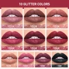 QIBEST Diamond Liquid Lipstick Moisturizing Long-Lasting Purple Sparkling Waterproof Lip Gloss Cosmetics Matte Glitter Lipstick 4