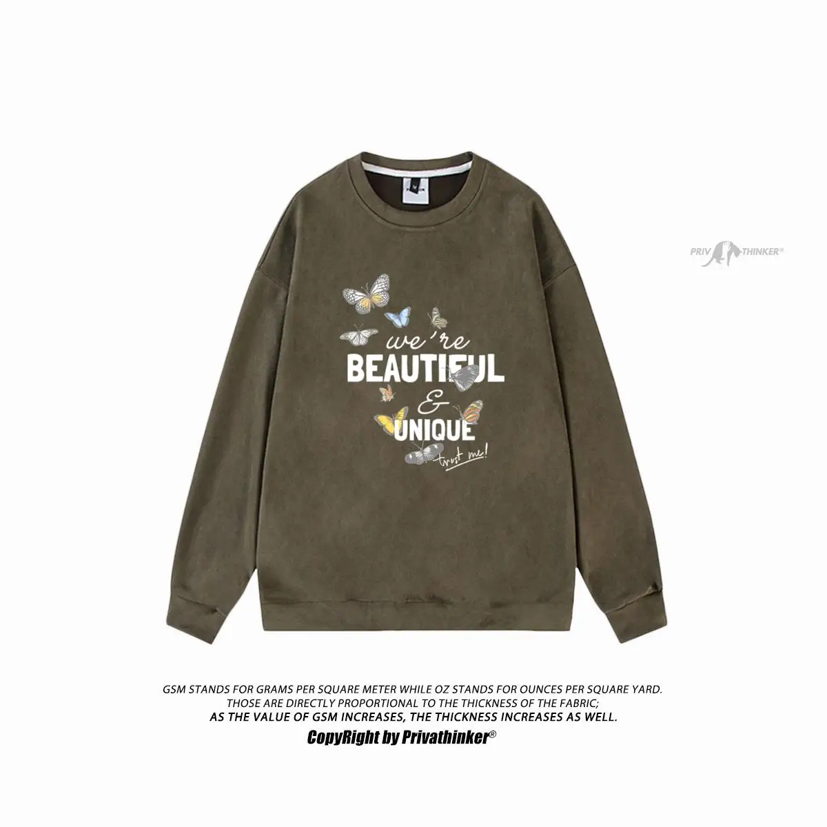 Description Picture 4 of itemGothic Butterfully Suede Sweatshirts Men 2023 New Trendy Hoodies Casual Loose Pullovers Crew Neck Autumn Brand Clothing