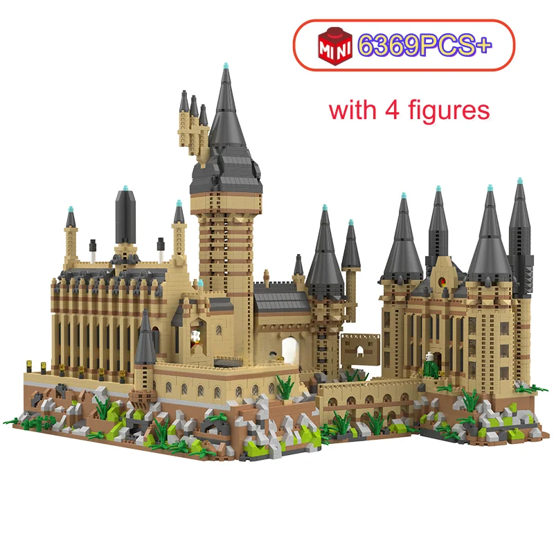 Magic Castle Micro Building Blocks Light Up Street View Architecture Creative MOC Model Kit Kids Christmas Birthday Gifts