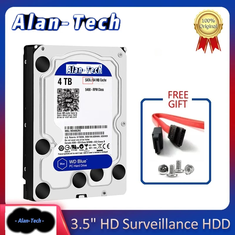W--D Blu 4Tb Disco Rigido Interno 3.5 "5400 Rpm 64M Cache Sata Iii 500Gb Hdd Hd Hard Disk Per Computer Desktop