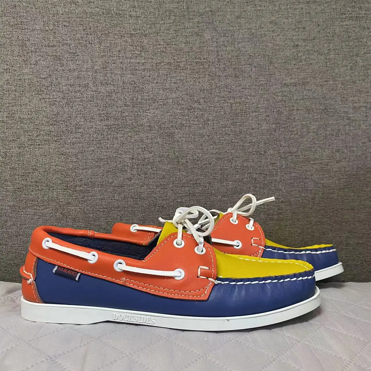Men Homme Authentic Docksides Shoes - Premium Leather Moc Toe Lace Up Boat Shoes 128A