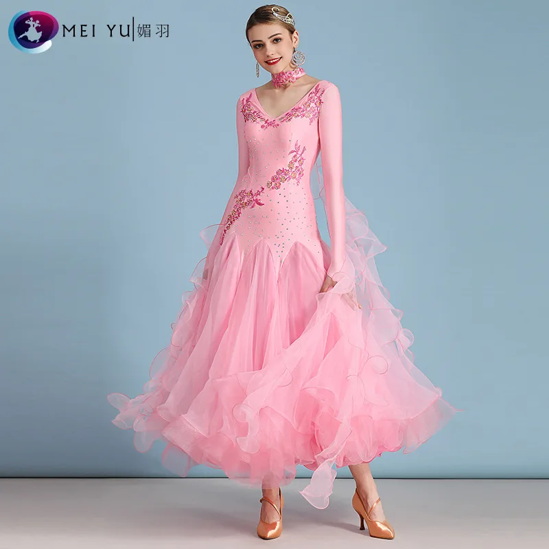 

Party Evening Ballroom Dance Competition Dresses Ice Figure Skating Dress Stage Costume for Women Wedding Ceremony Outfit 2023