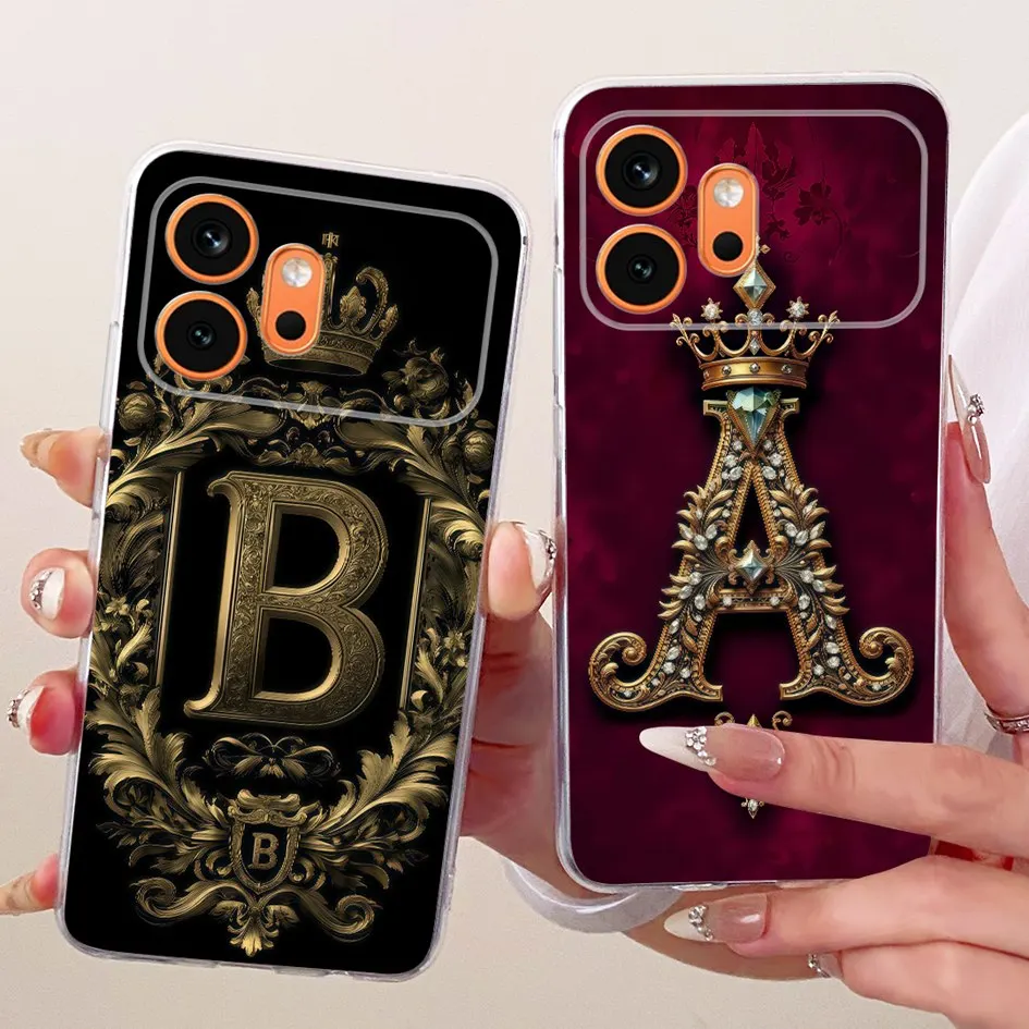 Fashionable Crown Initials Silicone Phone Case Cover, Soft and Stylish