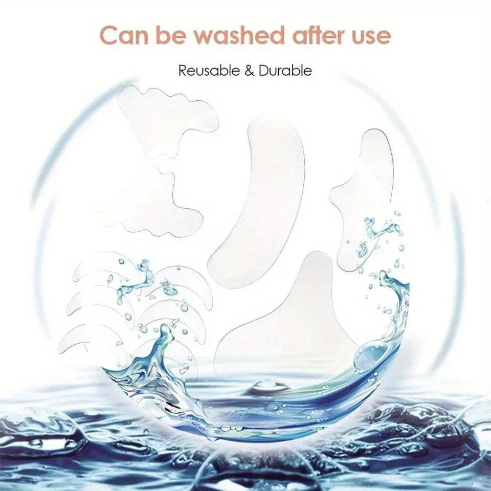 Reusable Silicone Wrinkle Removal Sticker Face Forehead Neck Eye Sticker Pads Anti Wrinkle Anti Aging Skin Face Lifting Patches