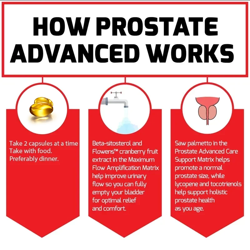 Prostate-Men's Health Supplement, Reduce Nighttime Bathroom Trips, Relieve Frequent Urination