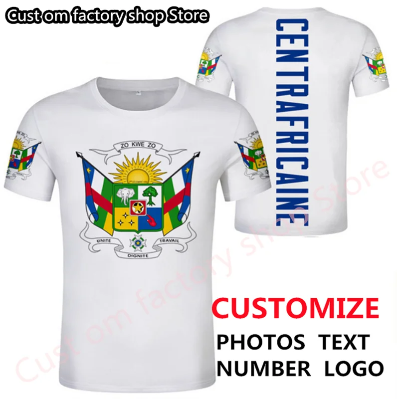 

CENTRAL AFRICAN t shirt logo free custom name number caf t-shirt nation flag centrafricaine republic french print photo clothing