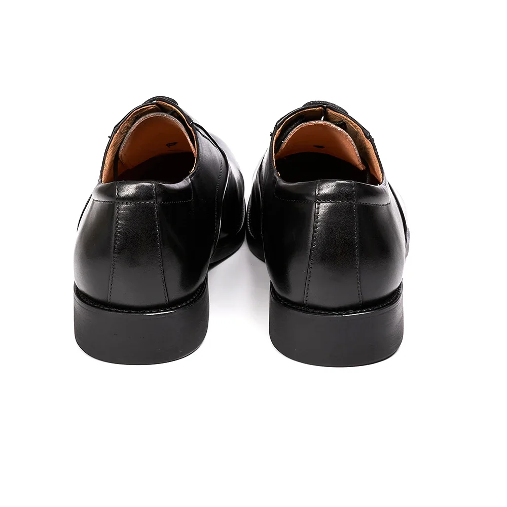 Formal Genuine Leather Derby Men's Shoes Handmade Goodyear Leather Shoes Classic Lace-up Business Banquet Dress Men